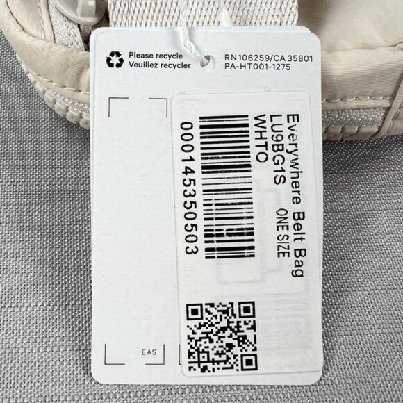RARE! NEW Lululemon Everywhere Belt Bag (1L) - WHITE OPAL - Unisex Minimalist - Picture 4 of 11